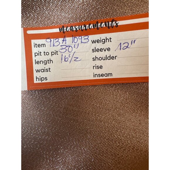 Choosy Bronze Metallic Size 0 Puff Sleeve Top Polyester Blend NWT - Picture 8 of 10